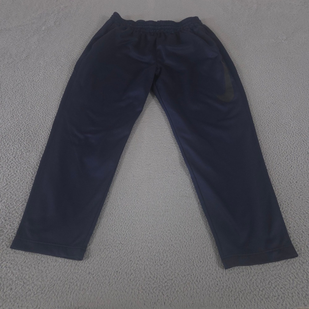 Nike Sweatpants Mens XXL Navy Dri-Fit‎ Basketball Pants Straight Leg Polyester